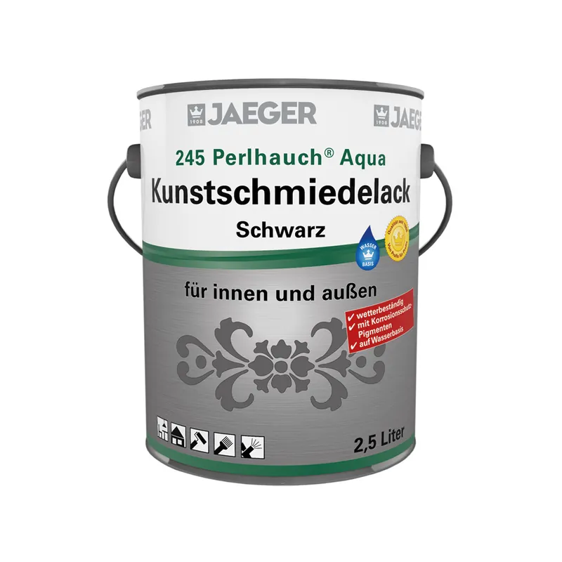 245 Perlhauch Aqua-Kunstschmiedelack-mattschwarz Top-Angebot