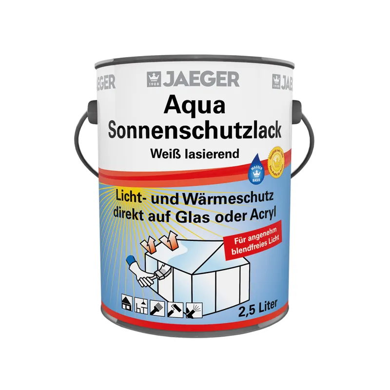 305 Aqua Sonnenschutzlack weiß lasierend-2,5 Liter Finale Aktion