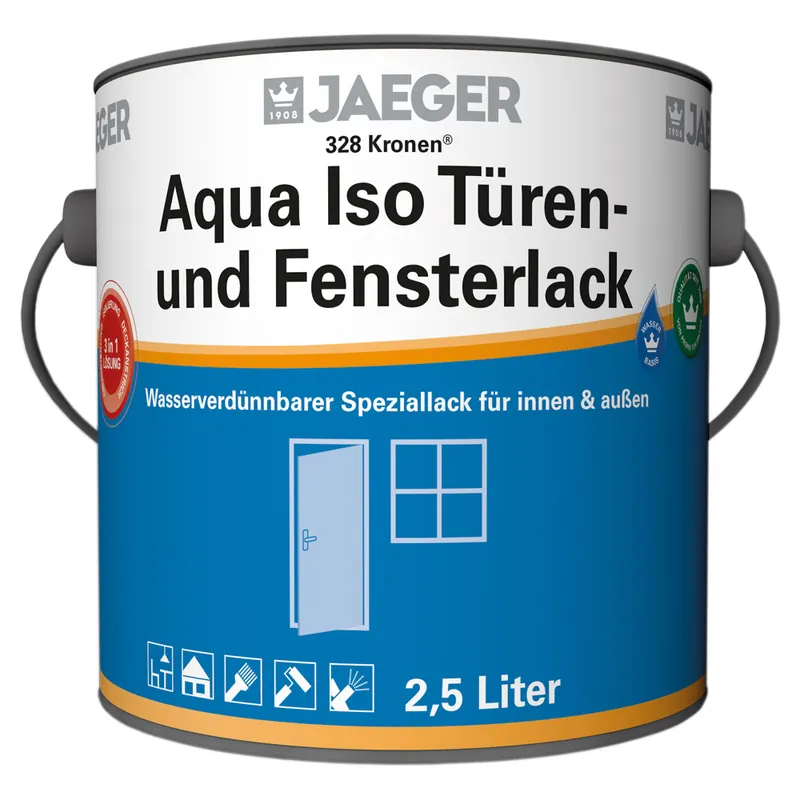 Preisknaller 328 Kronen Aqua Iso Türen- und Fensterlack-weiß seidenmatt