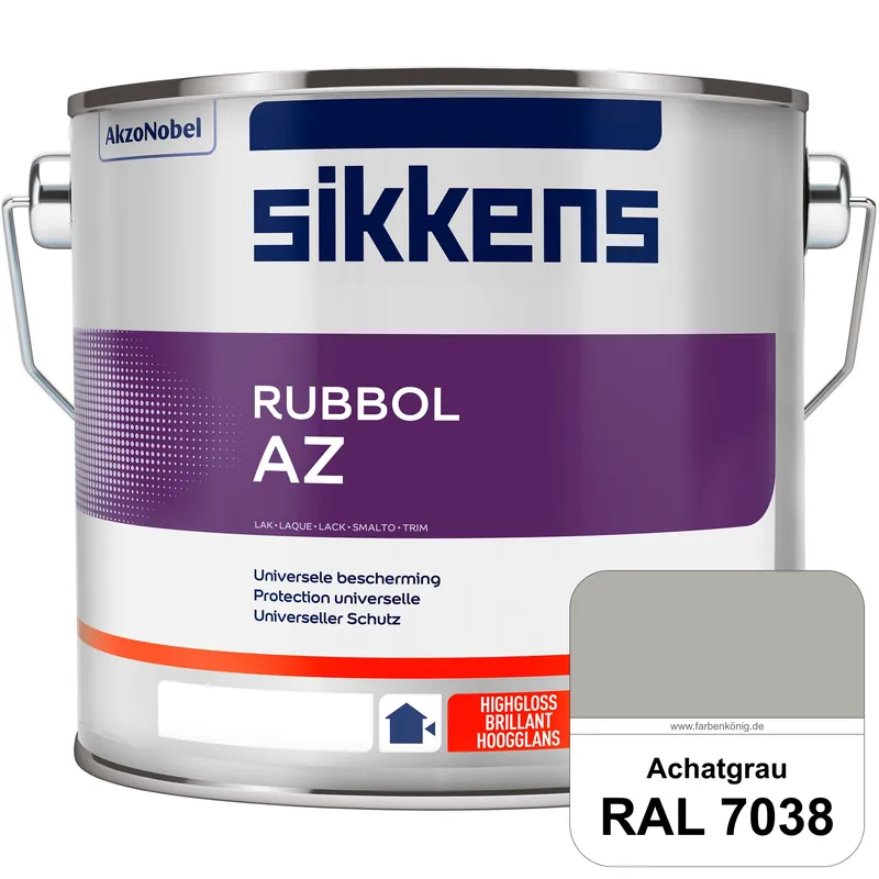 Rubbol AZ (RAL 7038 Achatgrau) Hochwertiger, universeller Hochglanzlack (lösemittelhaltig) außen Knallerangebot
