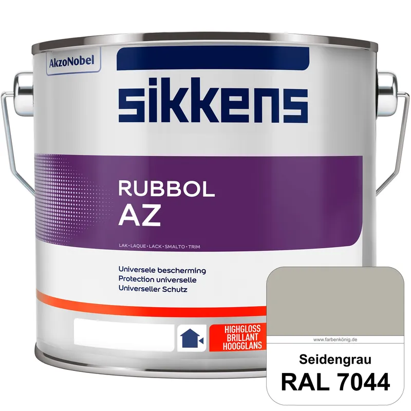 Rubbol AZ (RAL 7044 Seidengrau) Hochwertiger, universeller Hochglanzlack (lösemittelhaltig) außen Preisreduziert