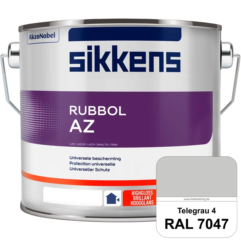 Rubbol AZ (RAL 7047 Telegrau 4) Hochwertiger, universeller Hochglanzlack (lösemittelhaltig) außen Neue Ware