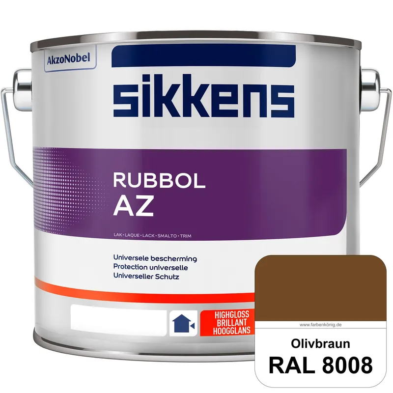 Rubbol AZ (RAL 8008 Olivbraun) Hochwertiger, universeller Hochglanzlack (lösemittelhaltig) außen Kostenloser Versand