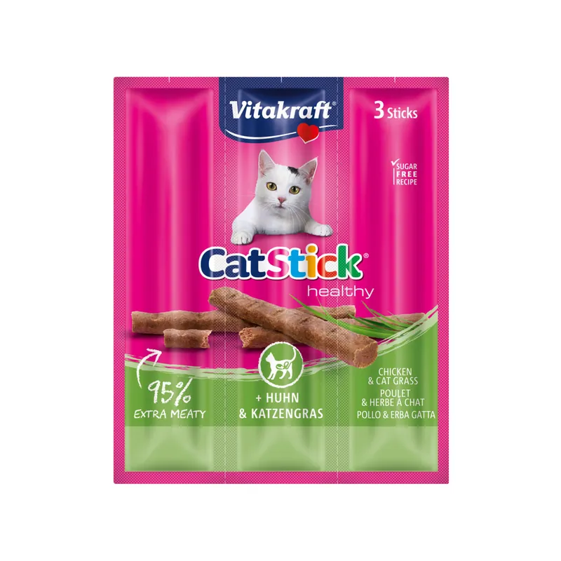 Vitakraft Cat Stick mini Huhn und Inulin und Katzengras 18 g Abverkauf