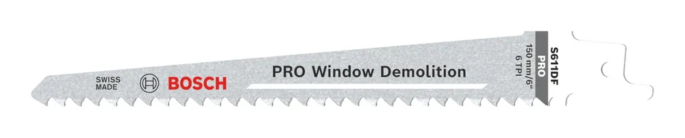 Abverkauf Bosch Zubehör Pro Window Demolition S611DF Säbelsägeblatt, 1,25 x 19 x 150 mm - 5er-Pack